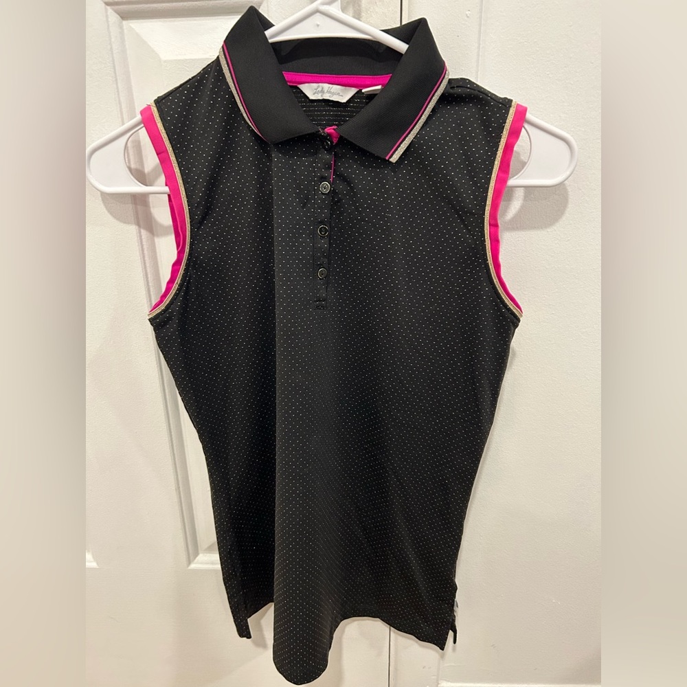 Lady Hagen polo sleeveless black/pink xs